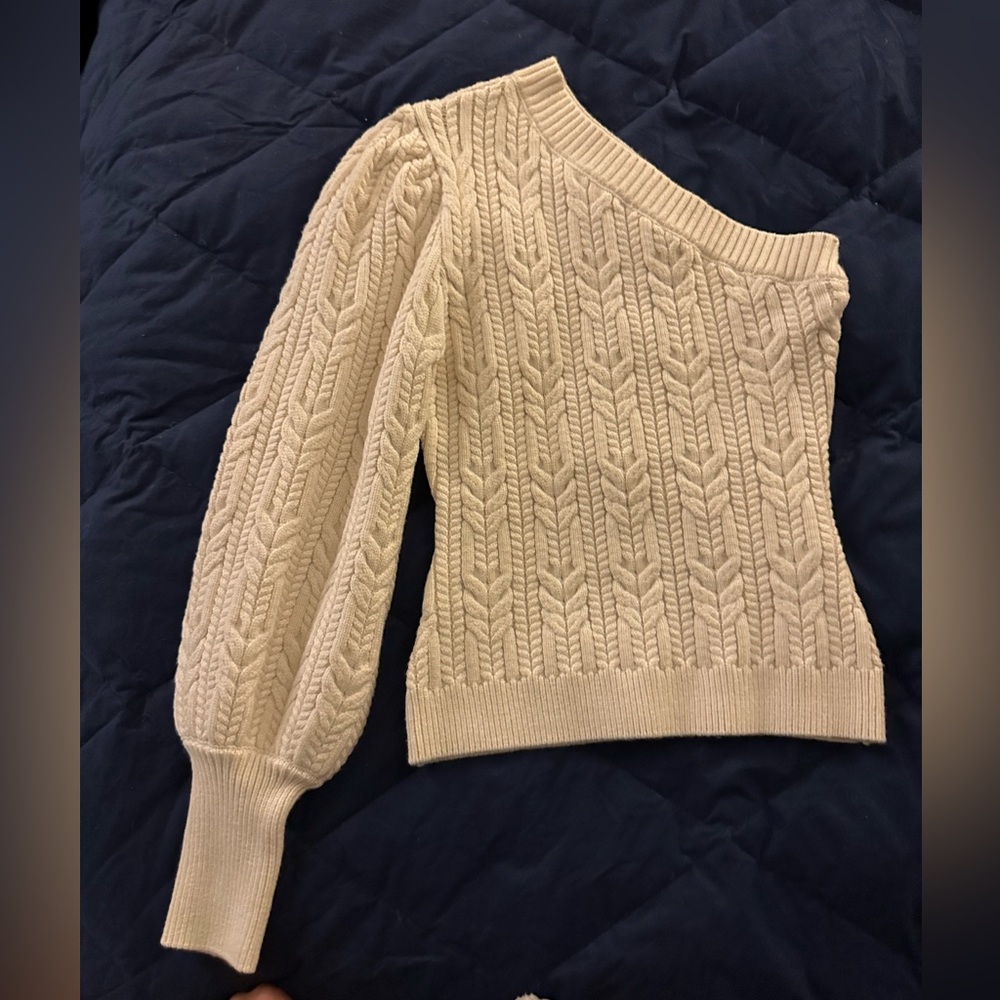 Women’s off the shoulder woven sweater